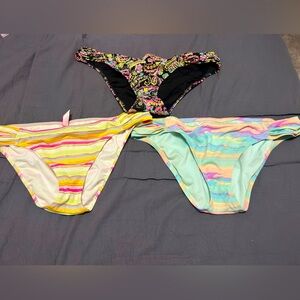Victoria’s secret bikini bottoms. Three pair. Med (2) and Large (1)